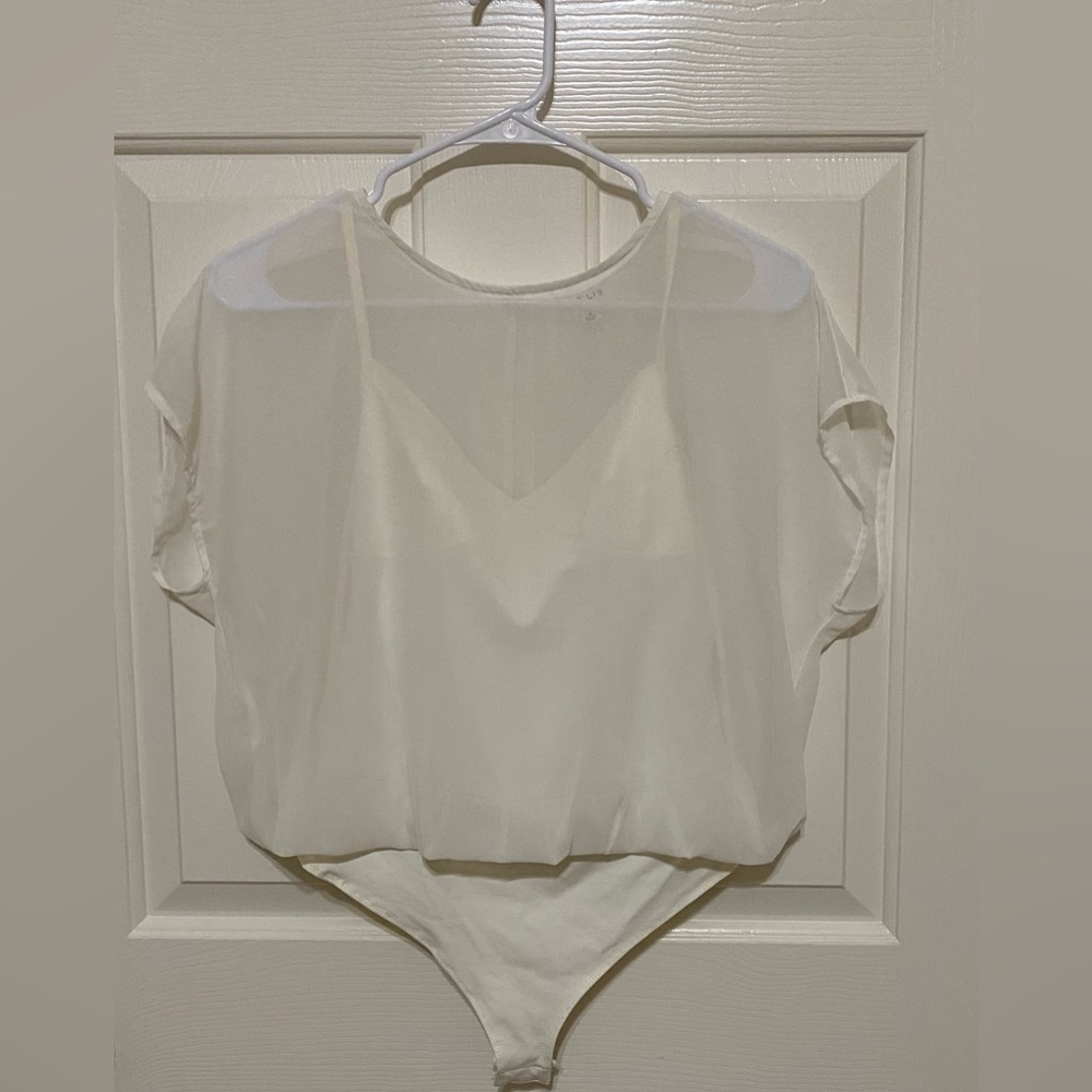 Women’s Chiffon White Bodysuit
